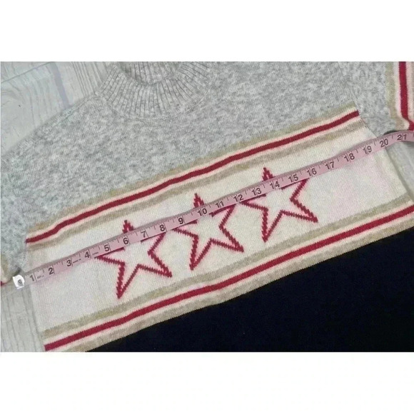 NEW Lou & Grey Star Stripe Mock Neck Sweater Woman’s Size XS Loft Ann Taylor - Picture 8 of 13